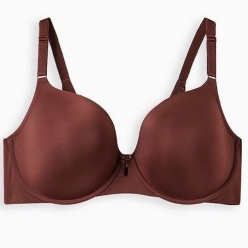 Torrid Lightly Lined T-Shirt‎ Bra 46D Brown 360 Back Smoothing Underwire NEW